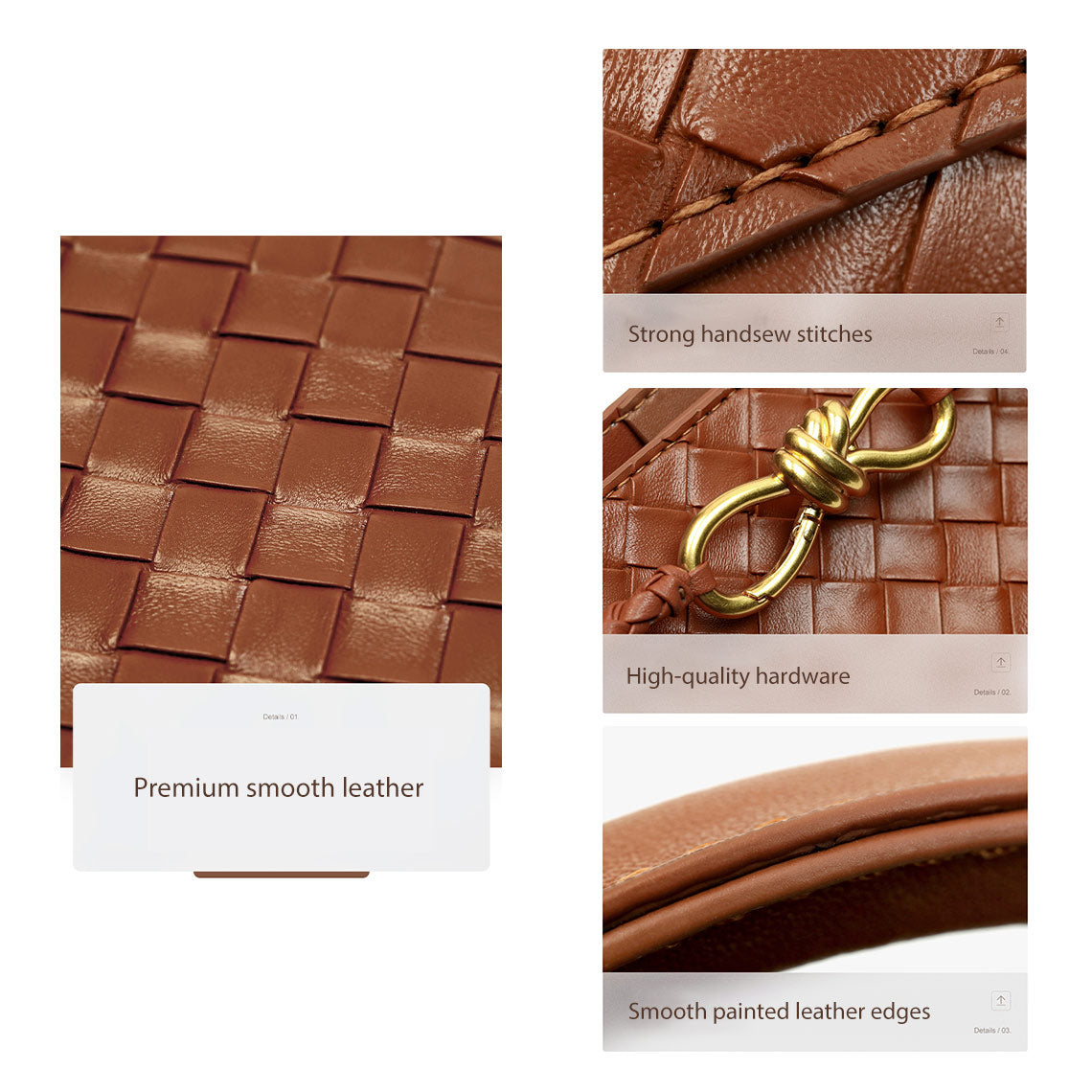 HANDSEWGIFT Leather Small Intrecciato Tote DIY Kits