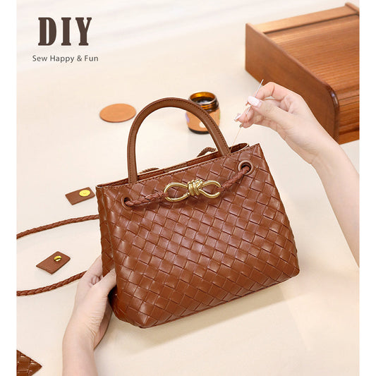HANDSEWGIFT Leather Small Intrecciato Tote DIY Kits