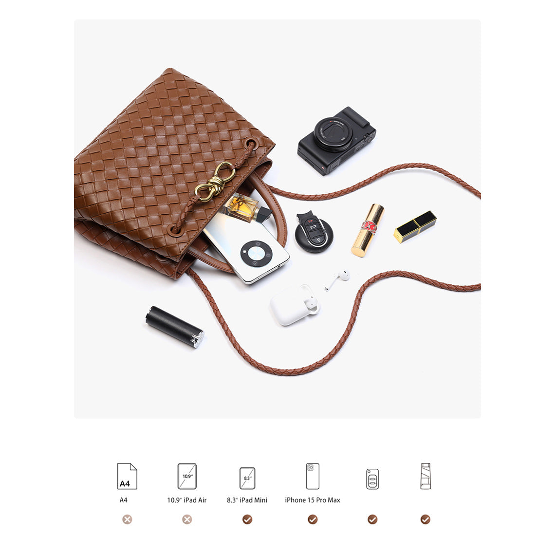 HANDSEWGIFT Leather Small Intrecciato Tote DIY Kits