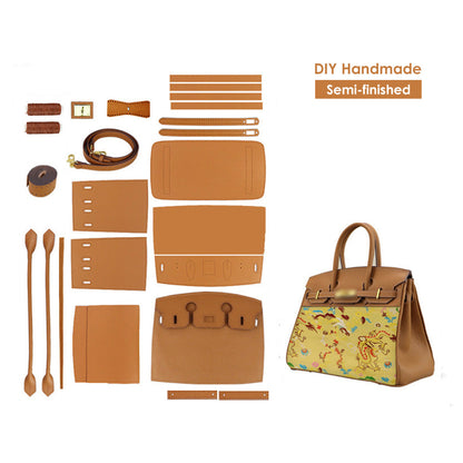 HANDSEWGIFT Top Grain Leather Dustbag Recycle Platinum Bag DIY Kit