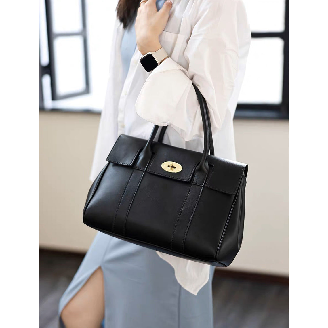 HANDSEWGIFT Leather Women Work Tote Bag DIY Kit