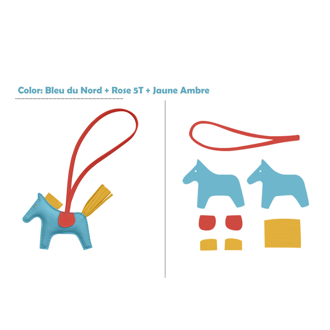 HANDSEWGIFT Sheep Leather Color Horse Purse Charm DIY Kit