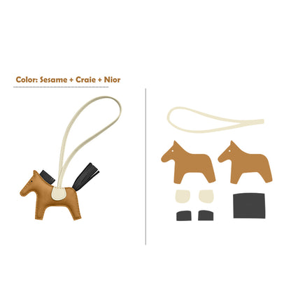 HANDSEWGIFT Sheep Leather Color Horse Purse Charm DIY Kit
