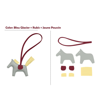 HANDSEWGIFT Sheep Leather Color Horse Purse Charm DIY Kit
