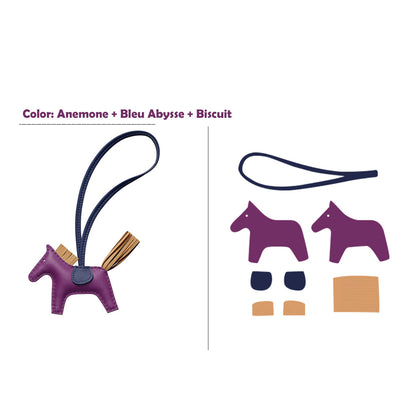 HANDSEWGIFT Sheep Leather Color Horse Purse Charm DIY Kit