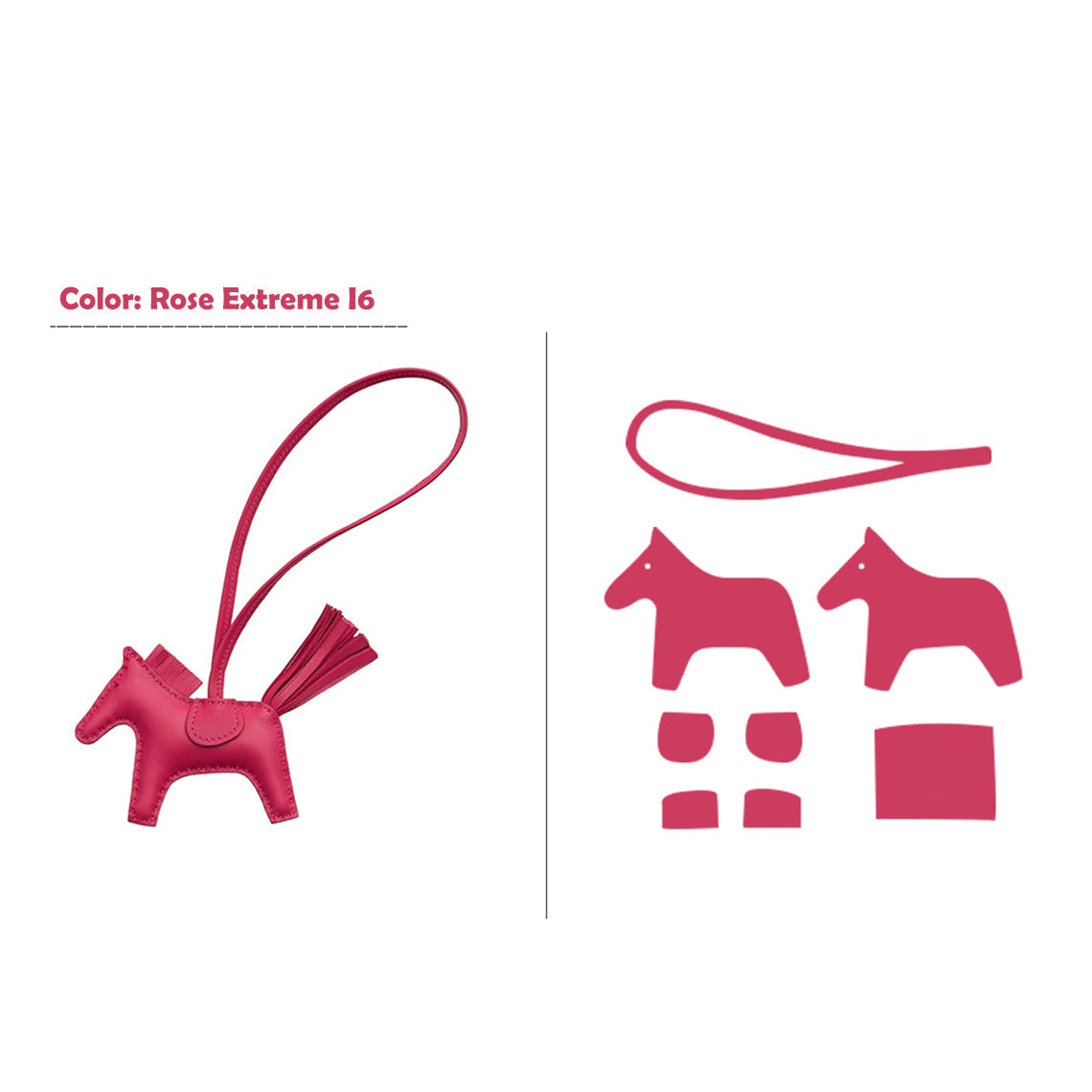 HANDSEWGIFT Sheep Leather Color Horse Purse Charm DIY Kit