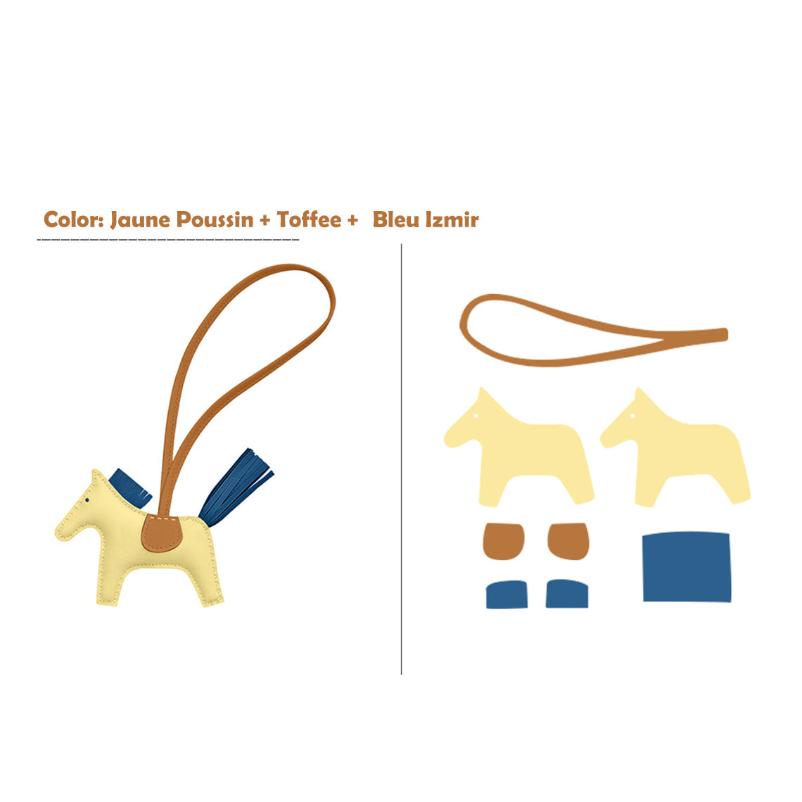 HANDSEWGIFT Sheep Leather Color Horse Purse Charm DIY Kit