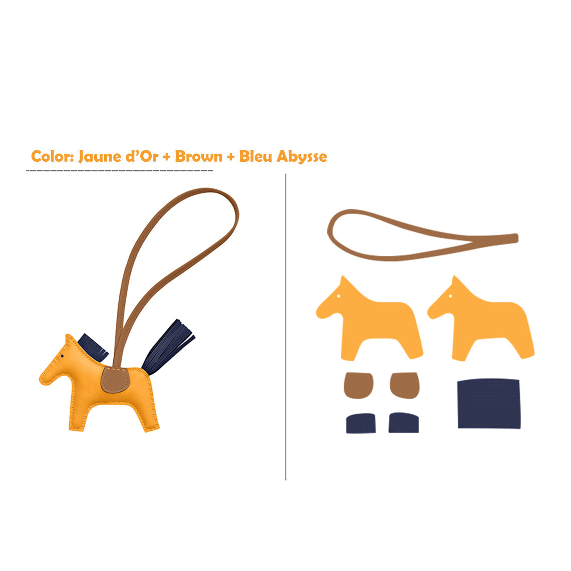 HANDSEWGIFT Sheep Leather Color Horse Purse Charm DIY Kit