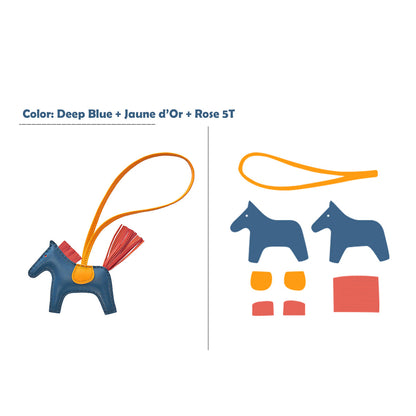 HANDSEWGIFT Sheep Leather Color Horse Purse Charm DIY Kit