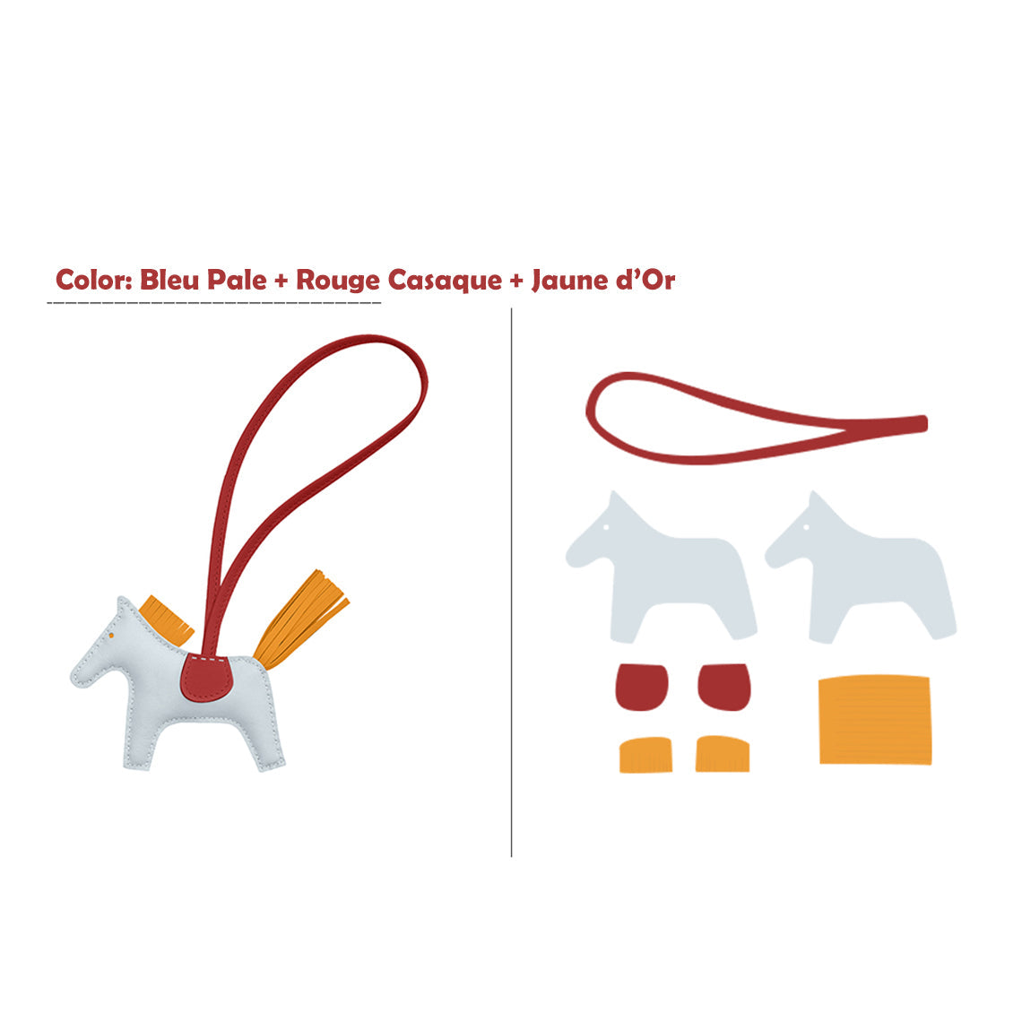 HANDSEWGIFT Sheep Leather Color Horse Purse Charm DIY Kit