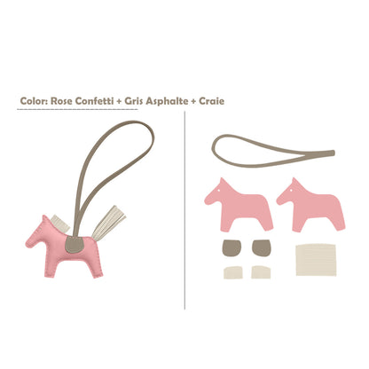 HANDSEWGIFT Sheep Leather Color Horse Purse Charm DIY Kit