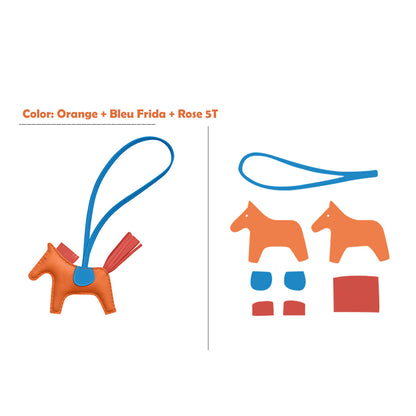 HANDSEWGIFT Sheep Leather Color Horse Purse Charm DIY Kit