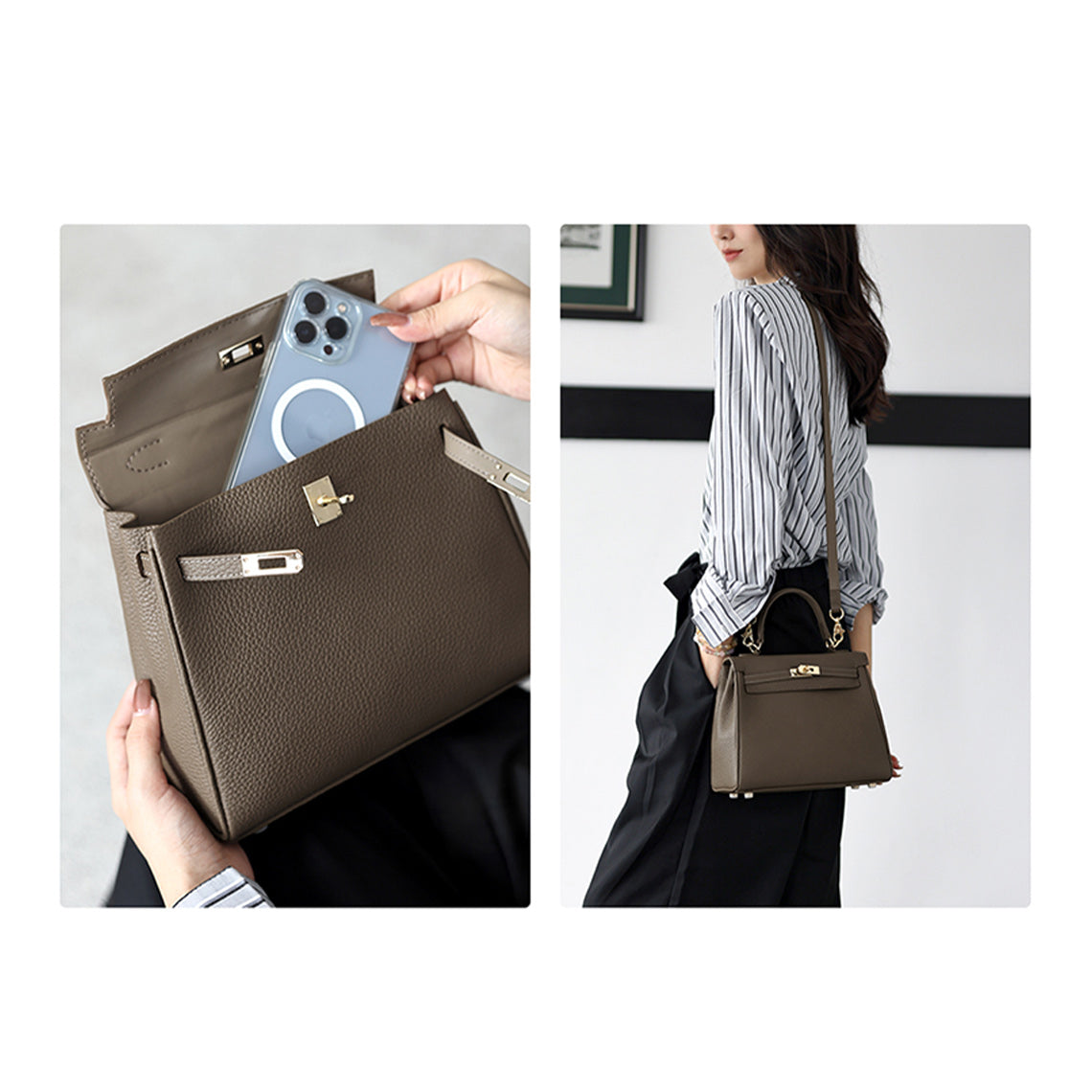 HANDSEWGIFT Top Grain Leather New Kelli Bag DIY Kit