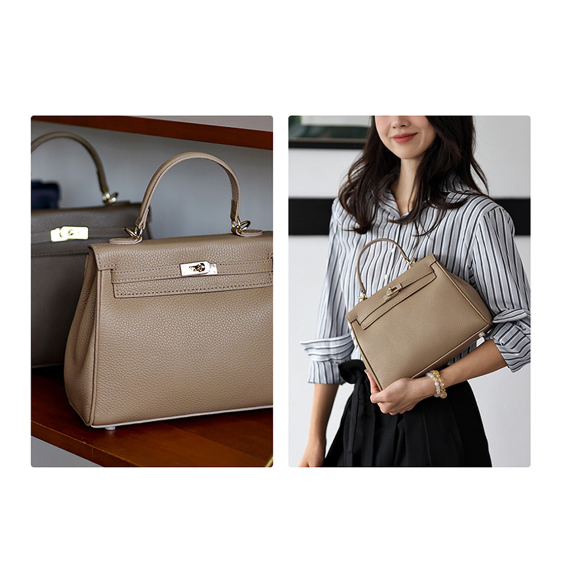 HANDSEWGIFT Top Grain Leather New Kelli Bag DIY Kit