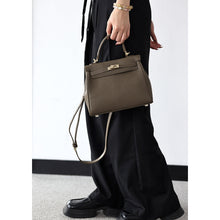 Load image into Gallery viewer, Taupe Leather Classic Handbag for Women | DIY Handmade Bags - POPSEWING®
