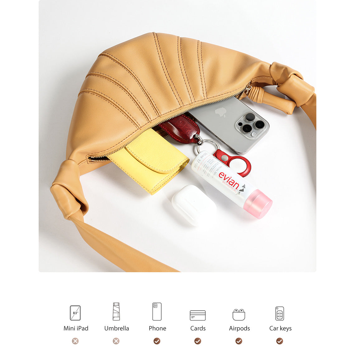 HANDSEWGIFT Leather Croissant Shoulder Bag DIY Kit