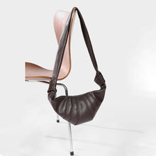 Load image into Gallery viewer, Brown Leather Inspired Croissant Bag Shoulder Bag for Women
