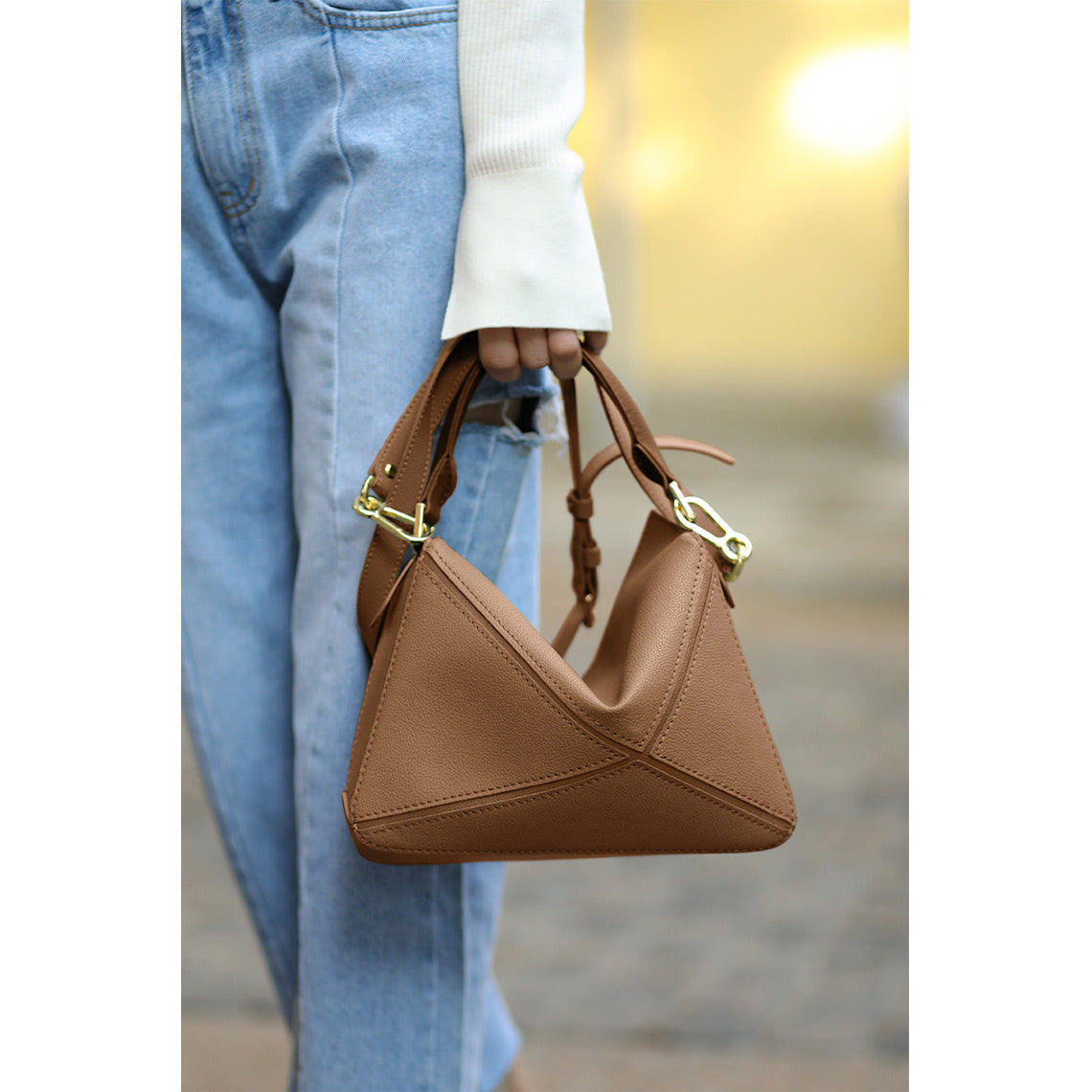 HANDSEWGIFT Leather Geometry Crossbody Bag DIY Kit