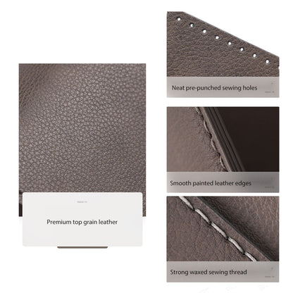 HANDSEWGIFT Top Grain Leather Buckle Trifold Wallet DIY Kits