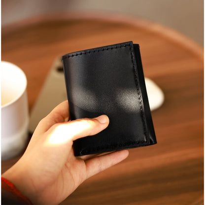 HANDSEWGIFT Top Grain Leather Buckle Trifold Wallet DIY Kits