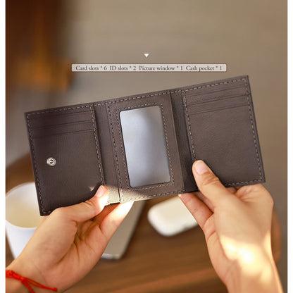 HANDSEWGIFT Top Grain Leather Buckle Trifold Wallet DIY Kits