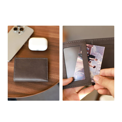 HANDSEWGIFT Top Grain Leather Buckle Trifold Wallet DIY Kits
