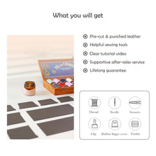 Load image into Gallery viewer, HANDSEWGIFT Top Grain Leather Simple Card Wallet DIY Kits
