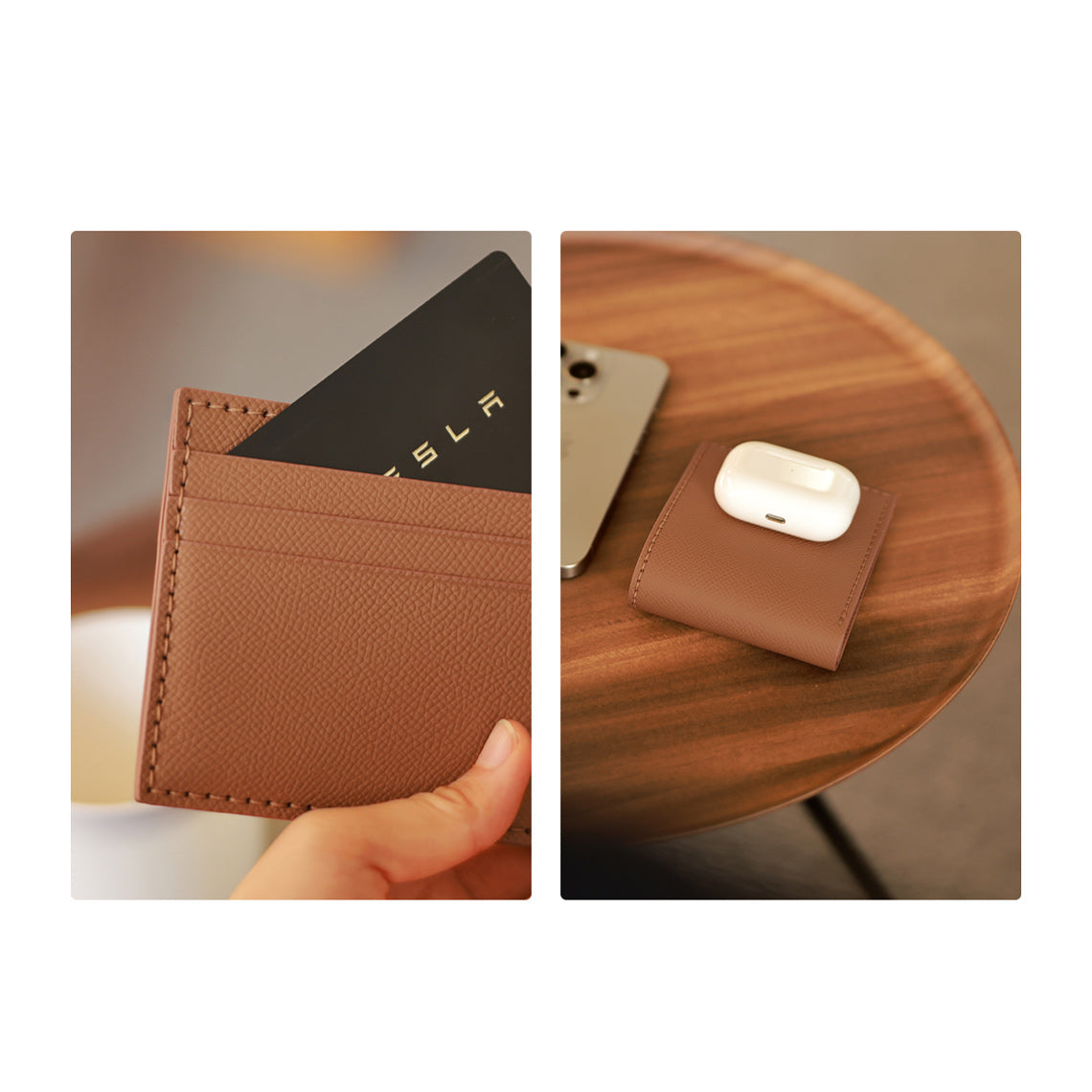 HANDSEWGIFT Top Grain Leather Simple Card Wallet DIY Kits