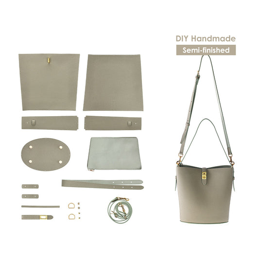 HANDSEWGIFT Leather Simple Bucket Crossbody Bag DIY Kit