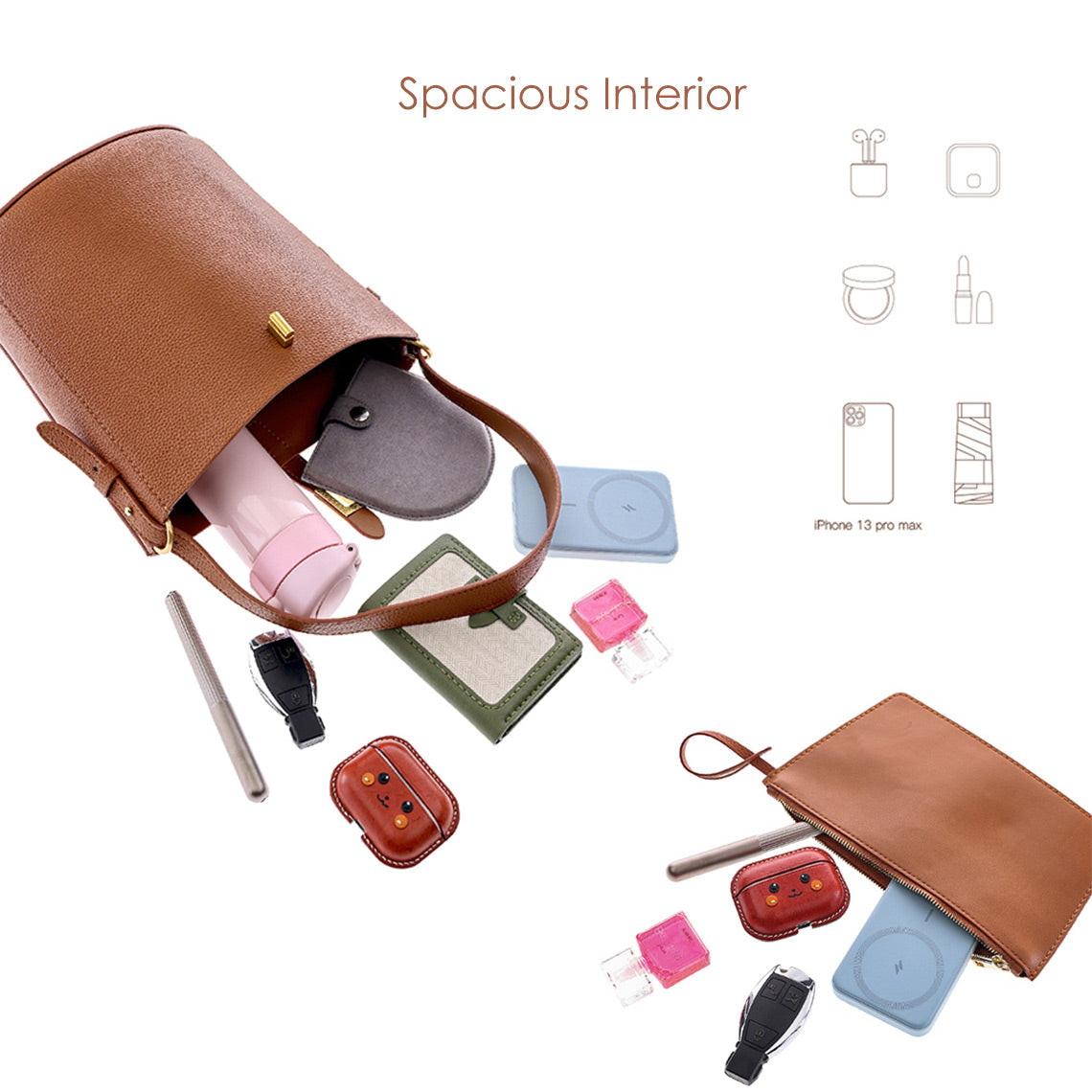 HANDSEWGIFT Leather Simple Bucket Crossbody Bag DIY Kit