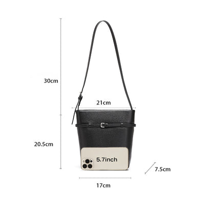 Vintage Leather Bucket Bag | Minimalist Old Money Tote