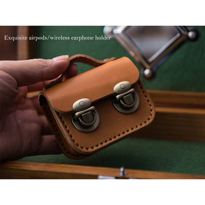 Vegetable Tanned Leather Mini Satchel Bag Charm Handsewn | Presale