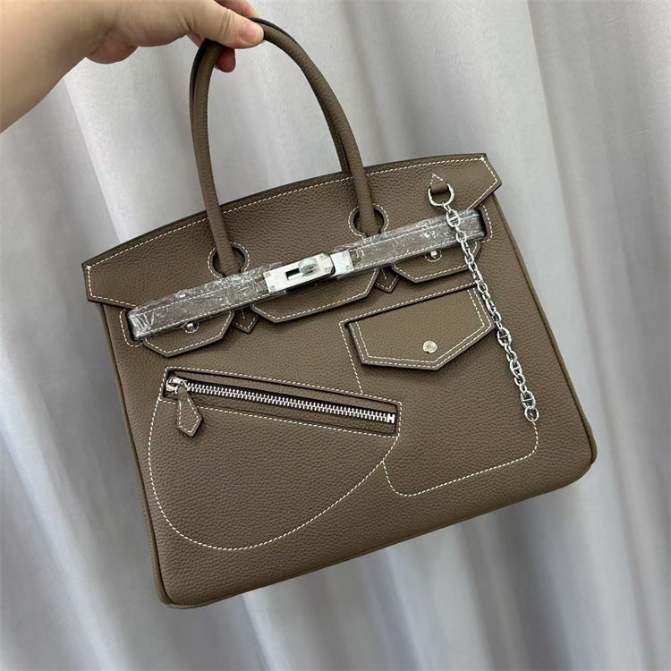 Etoupe and Top Grain Leather