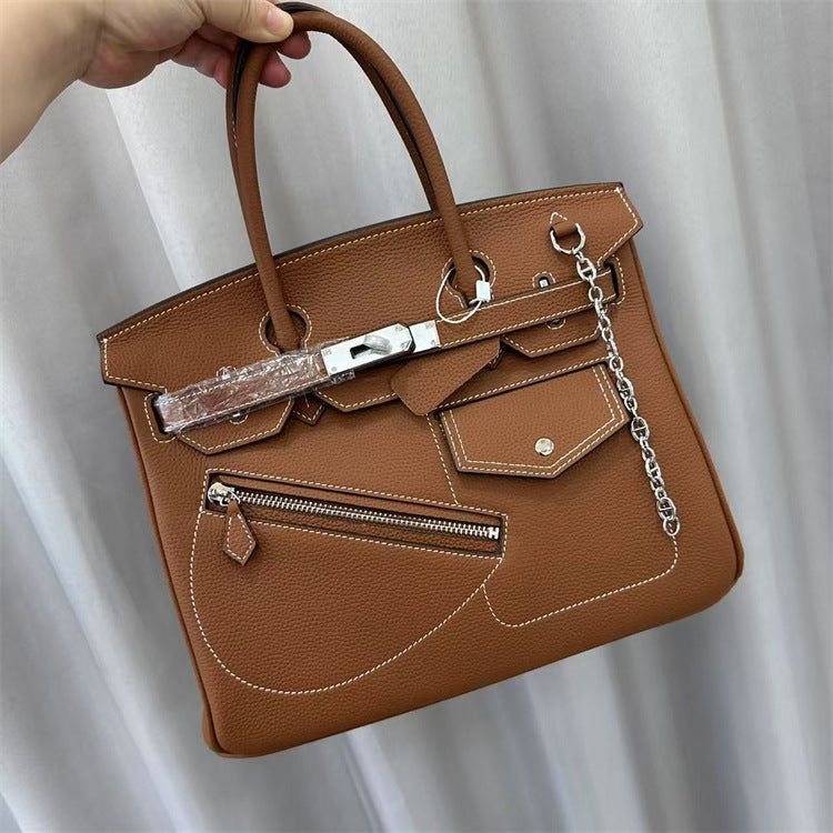 Gold Brown and Top Grain Leather