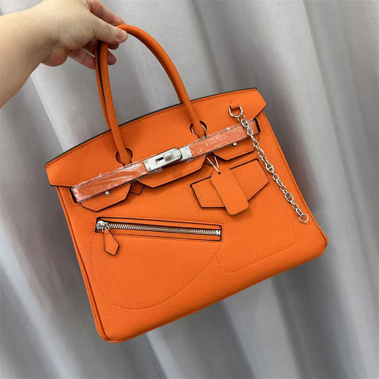 Orange and Top Grain Leather