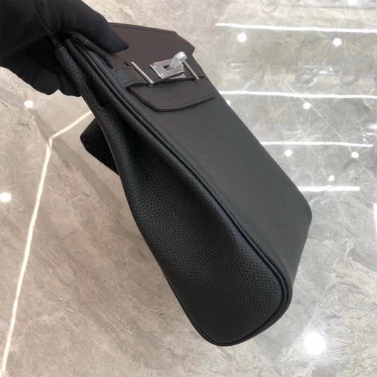 Unisex Designer Crossbody Bag | Black Leather Fanny Pack