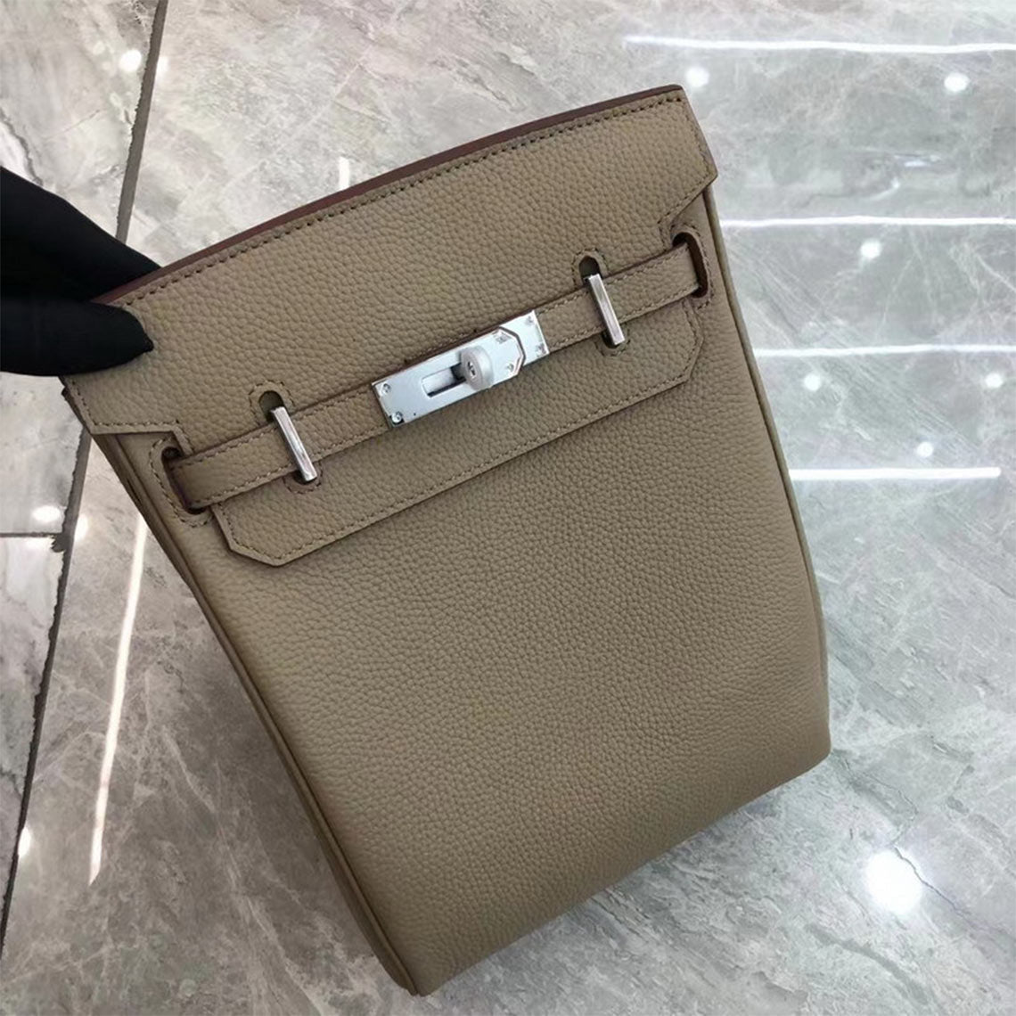 Taupe Leather Shoulder Bag | Unisex Luxury Bag