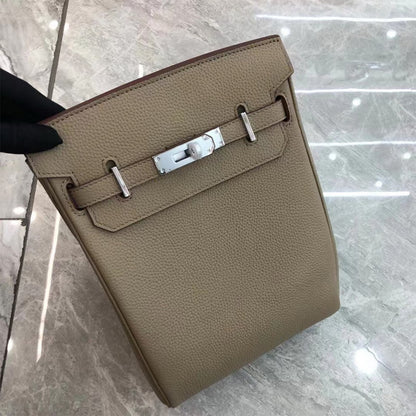 Taupe Leather Shoulder Bag | Unisex Luxury Bag