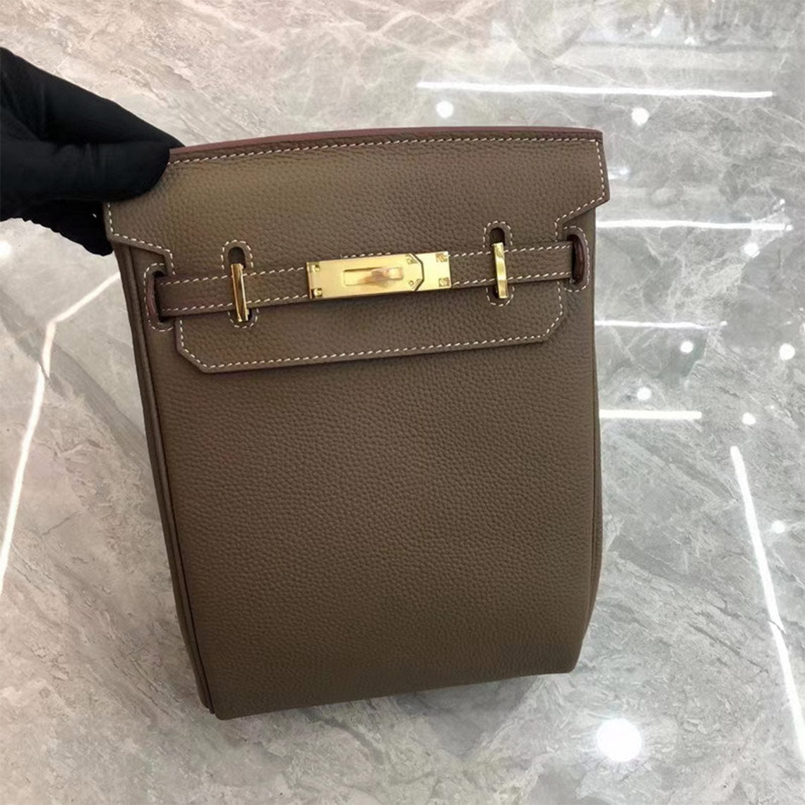 Etoupe Leather Shoulder Bag | Unisex Luxury Bag