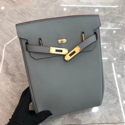 Flax Blue Leather Shoulder Bag | Unisex Luxury Bag