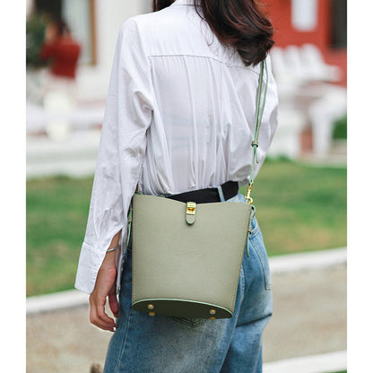 HANDSEWGIFT Leather Simple Bucket Crossbody Bag DIY Kit