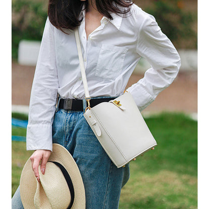 HANDSEWGIFT Leather Simple Bucket Crossbody Bag DIY Kit