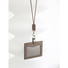 Load image into Gallery viewer, Grey Leather ID Card Holder with Lanyard - POPSEWING™ DIY Kits
