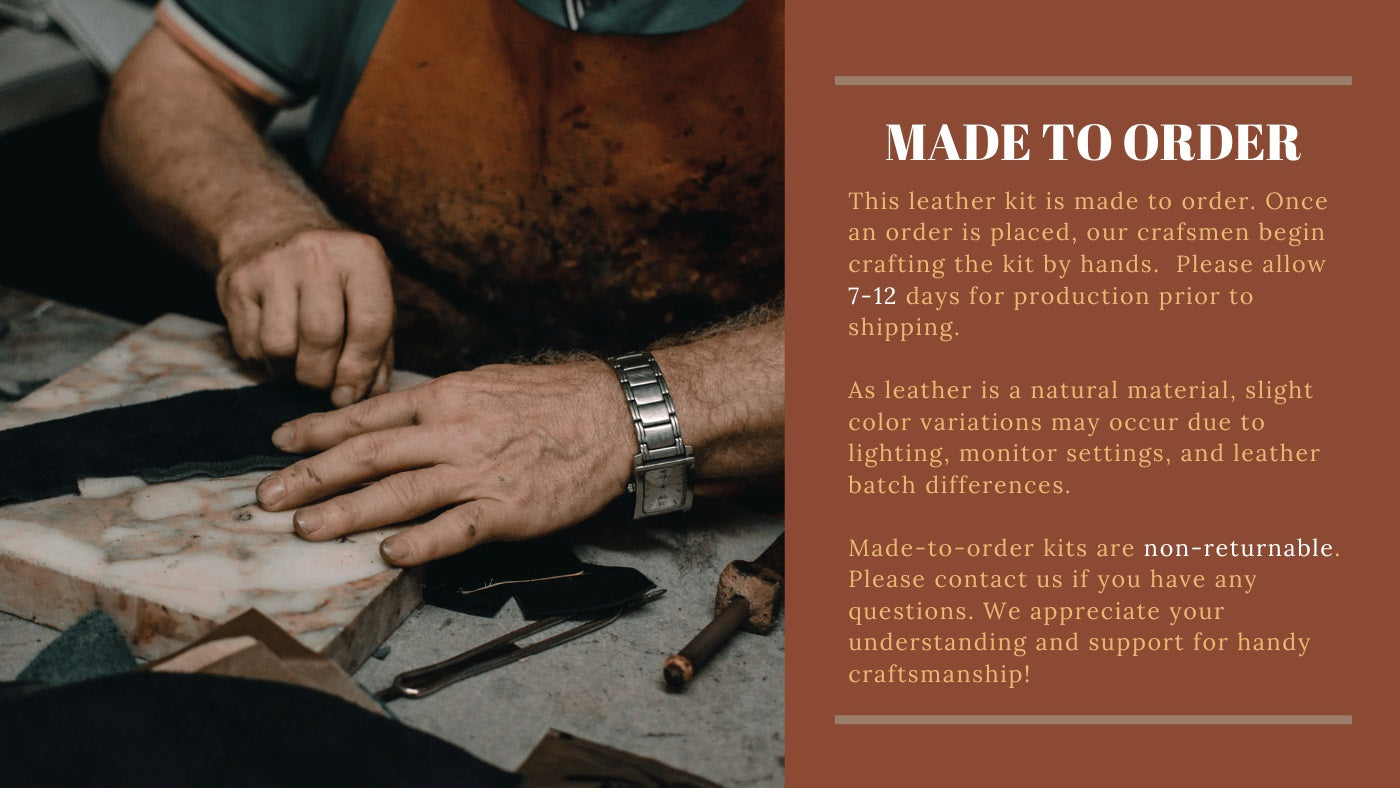 HANDSEWGIFT Full Grain Leather Bearn Card Holder DIY Kits | Presale