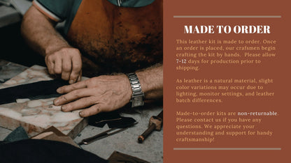 HANDSEWGIFT Full Grain Leather Bearn Card Holder DIY Kits | Presale