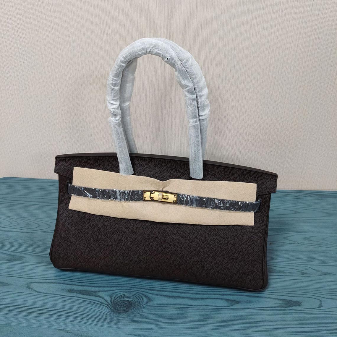 Top Grain Leather Inspired Berkin Long Handle Shoulder Bag 40cm