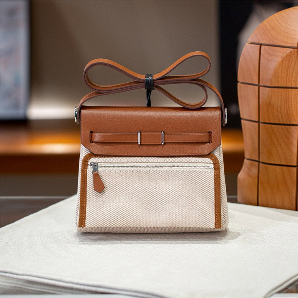 Herbag Mini in Brown | Classic Design Leather Crossbody Bag