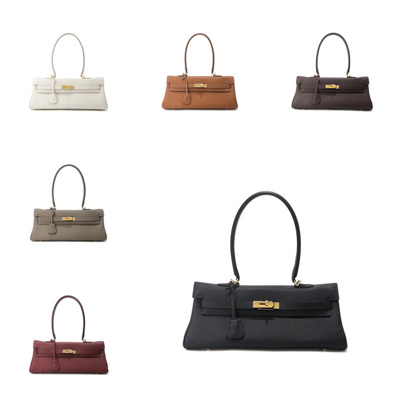 Top Grain Leather Shoulder Bag 35cm