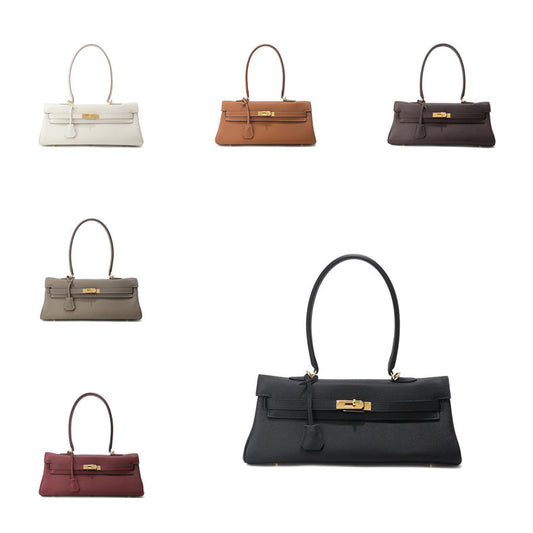 Top Grain Leather Shoulder Bag 35cm