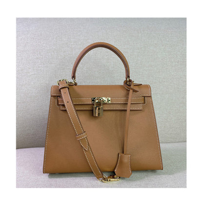 Kelly Gold Brown Gold Hardware Bag-09
